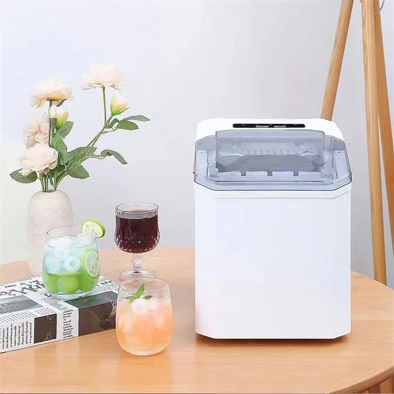 Automatic Mini Electric Ice Cube Maker – 9 Cubes in 6 Min, Portable for Bar, Home, Kitchen & Office