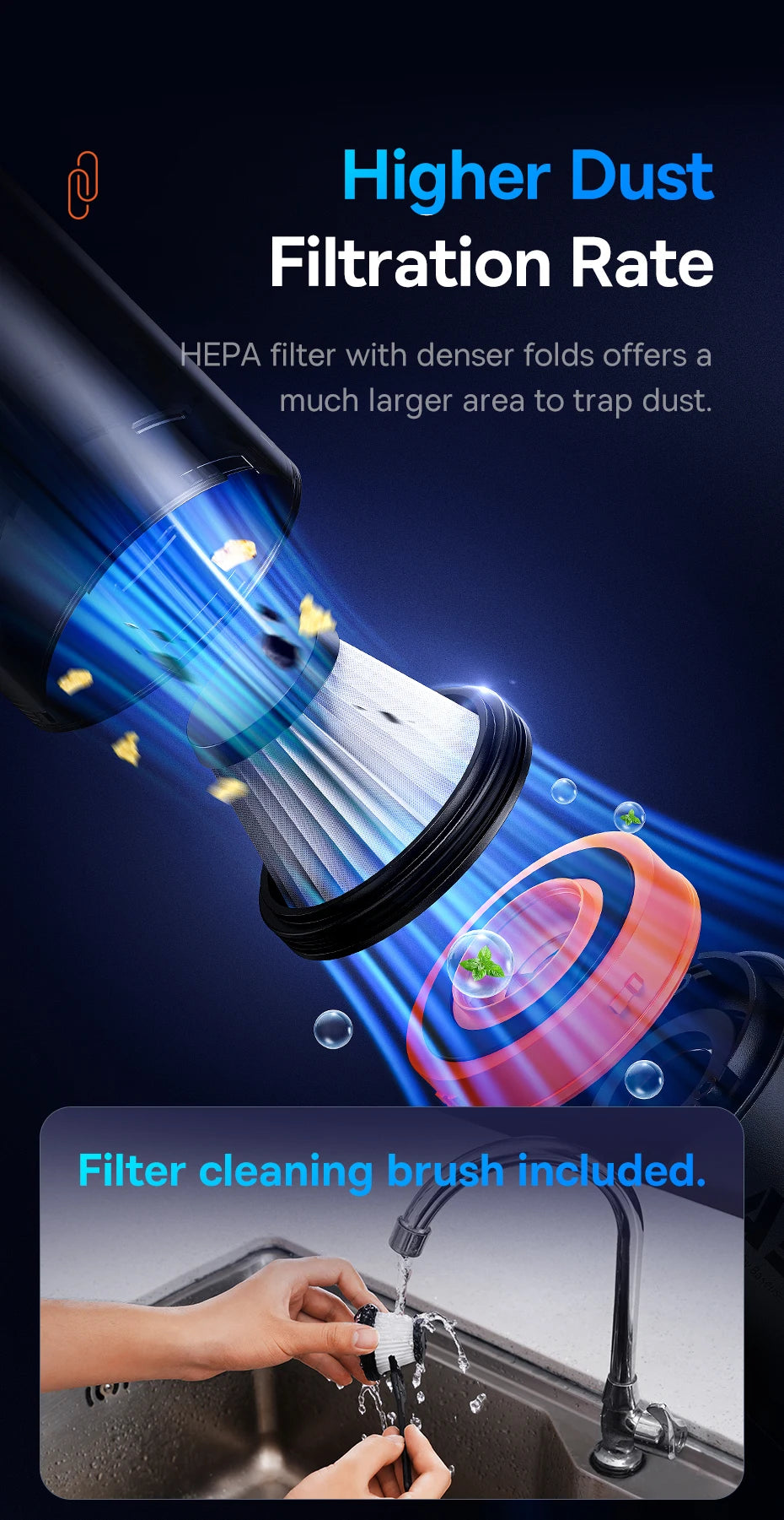 Baseus A5 Air 2-in-1 Wireless Car Vacuum Cleaner – Powerful Handheld Strong Suction Portable