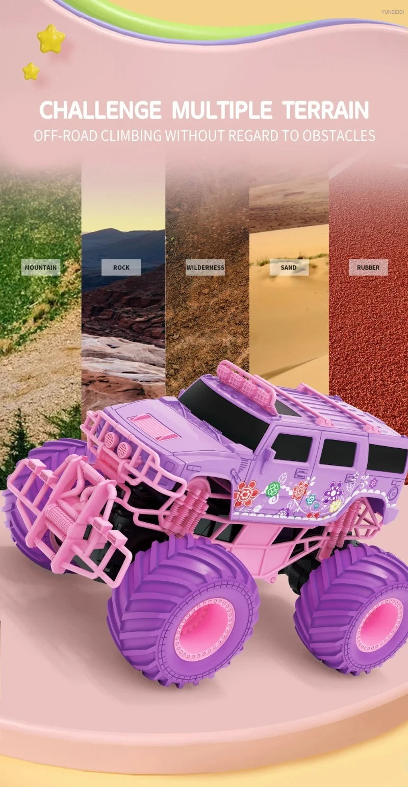 1:16 Pink Remote Control Car 2.4G_Hz Spray Music Light DIY Sticker Racing Car 1:18 Climbing Off-road Toy Car Kids Festival Gifts