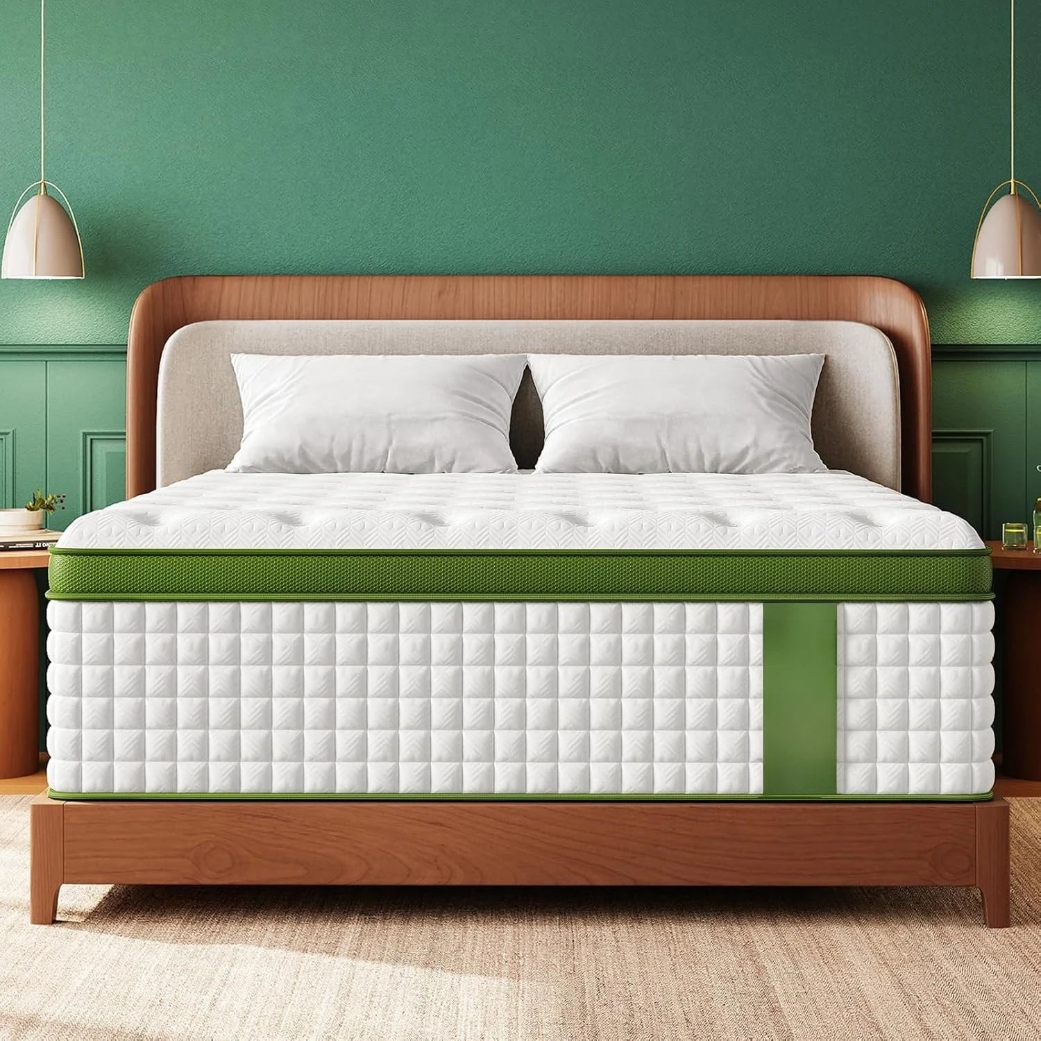 12 Inch Queen Hybrid Mattress – Firm, Zoned Lumbar Support, Cooling & Back Pain Relief, Boxed