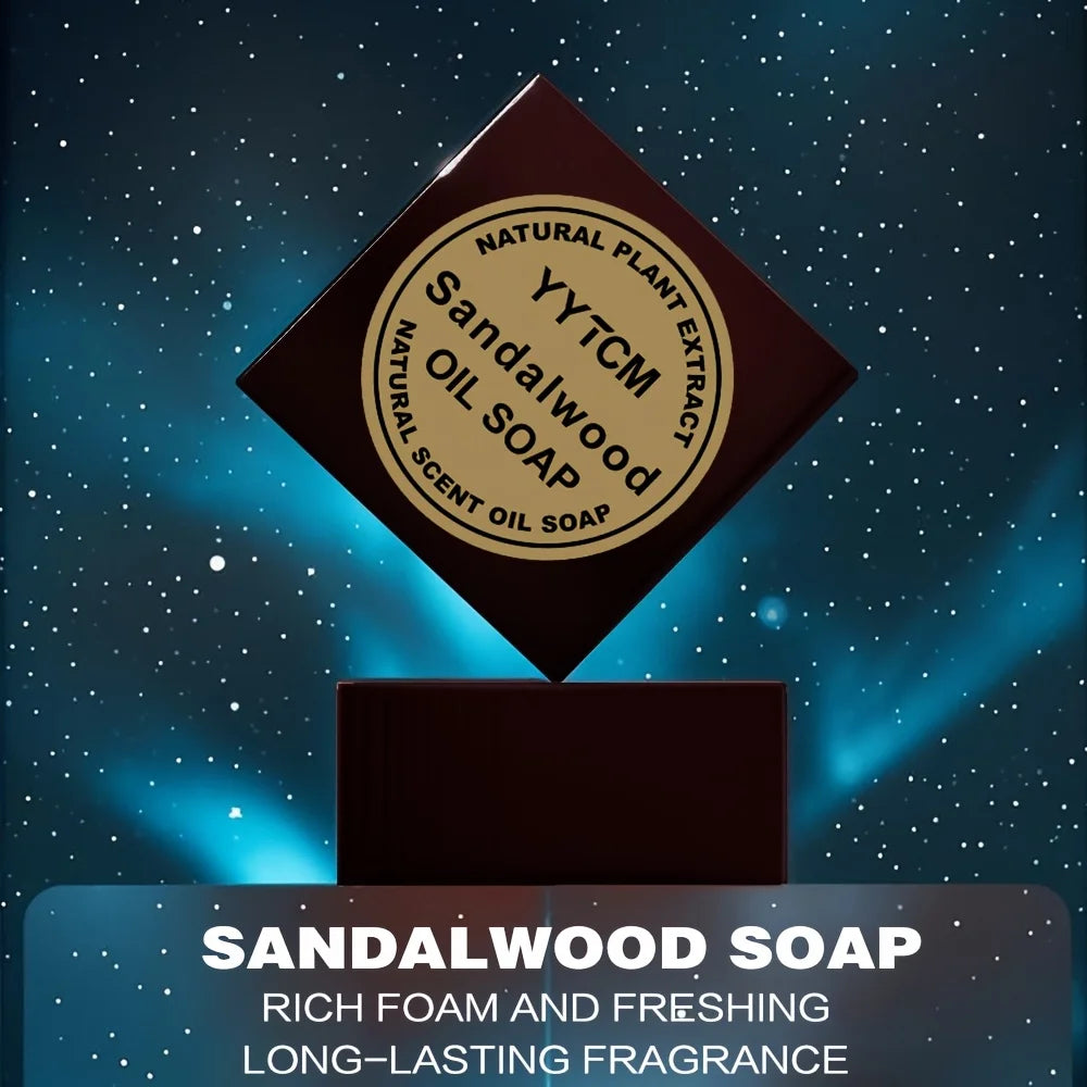 Sandalwood Men's Fragrance Soap Bar – Long-Lasting Scent for Bath, Face & Hand Washing, 65g