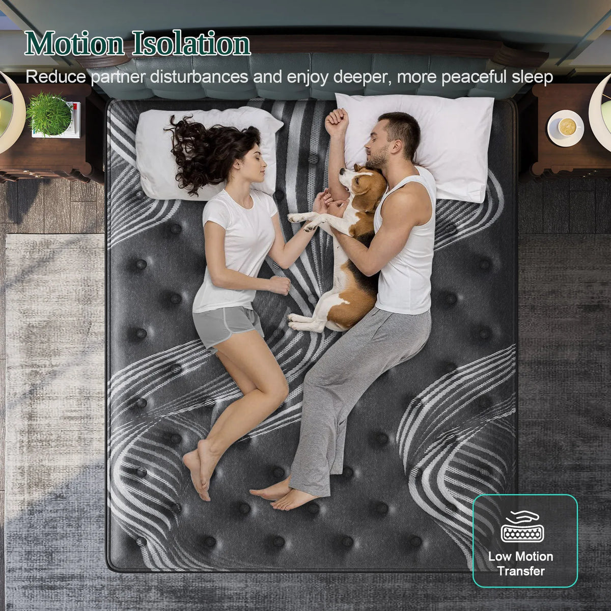 12" Gel Memory Foam Hybrid Pocket Spring Mattress – Medium Firm, Motion Isolation, Twin to King, Boxed