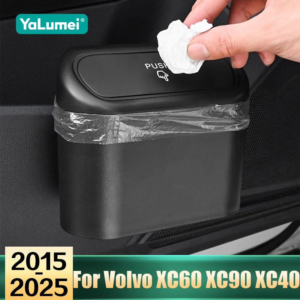Small Car Trash Can with Lid – Square ABS Waste Bin