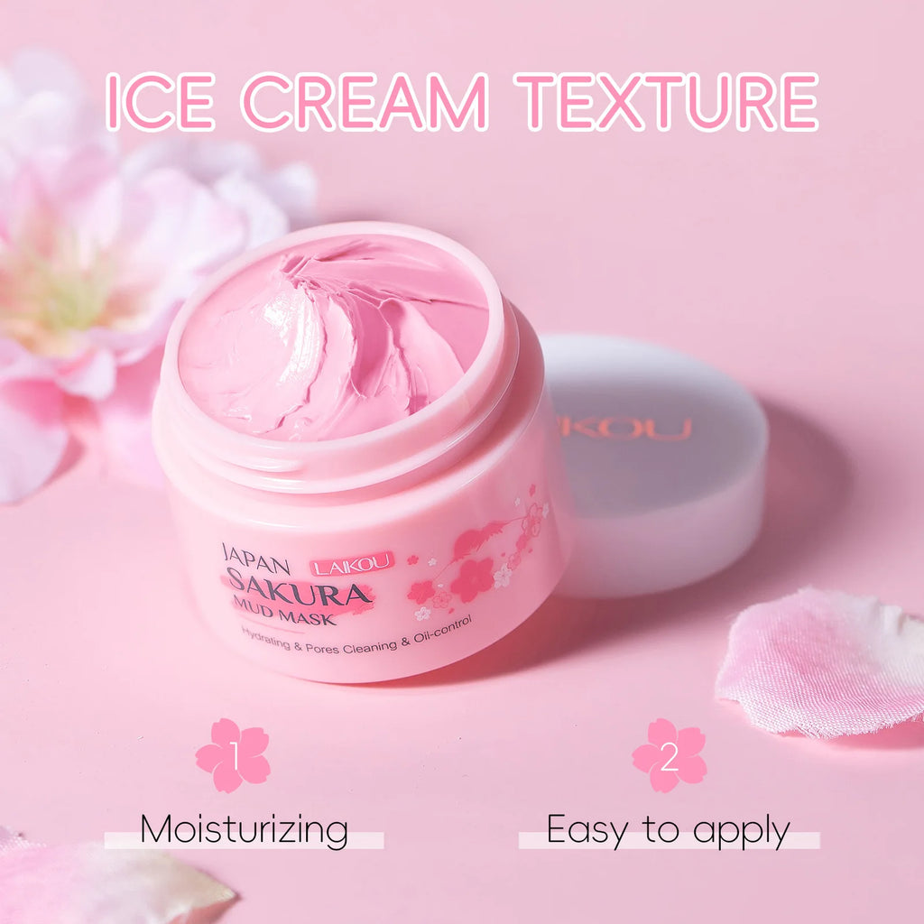 LAIKOU Sakura Clay Deep Cleansing Face Mask — Oil Control & Pore Refining