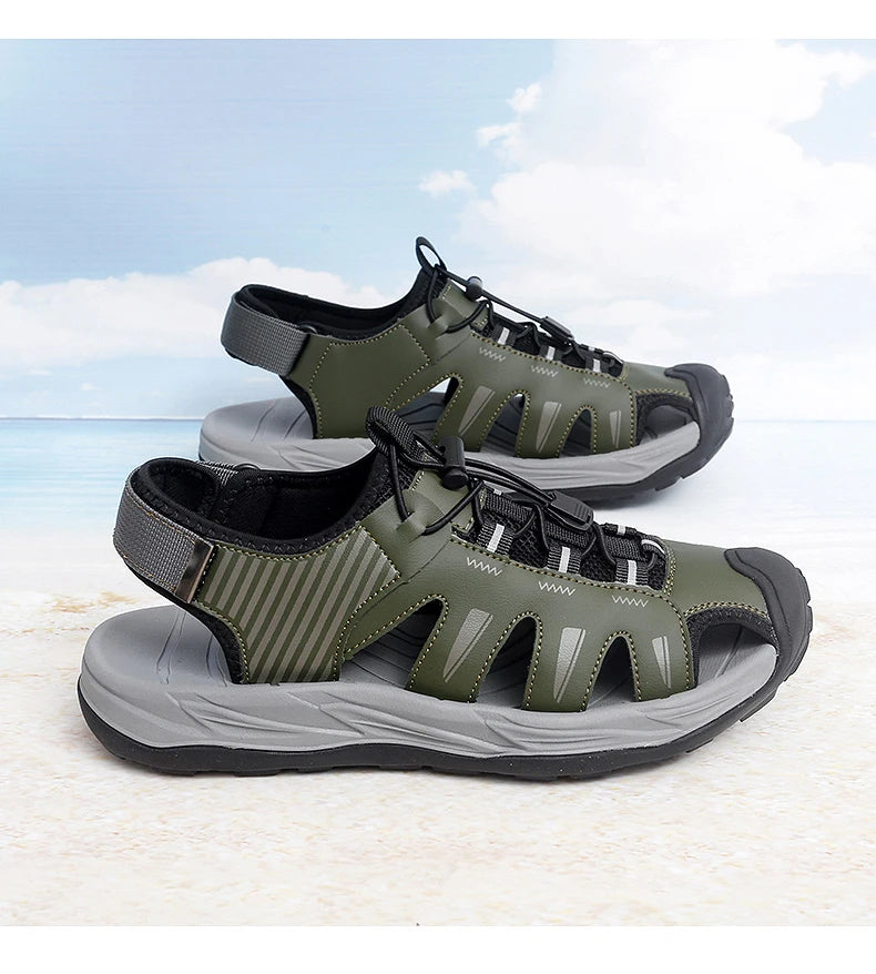 Men's Handmade Breathable Beach Sandals – Lightweight Soft Sole Outdoor Sandals