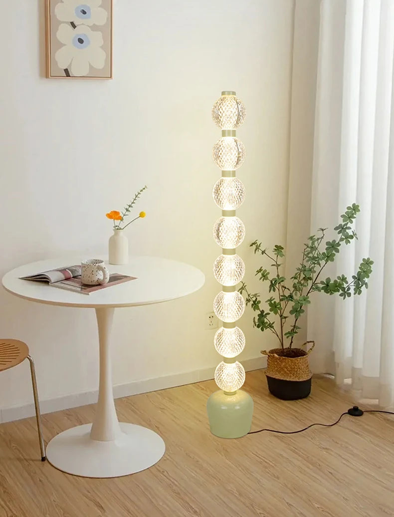Globe Floor Lamp – Eight-Light Vertical Design