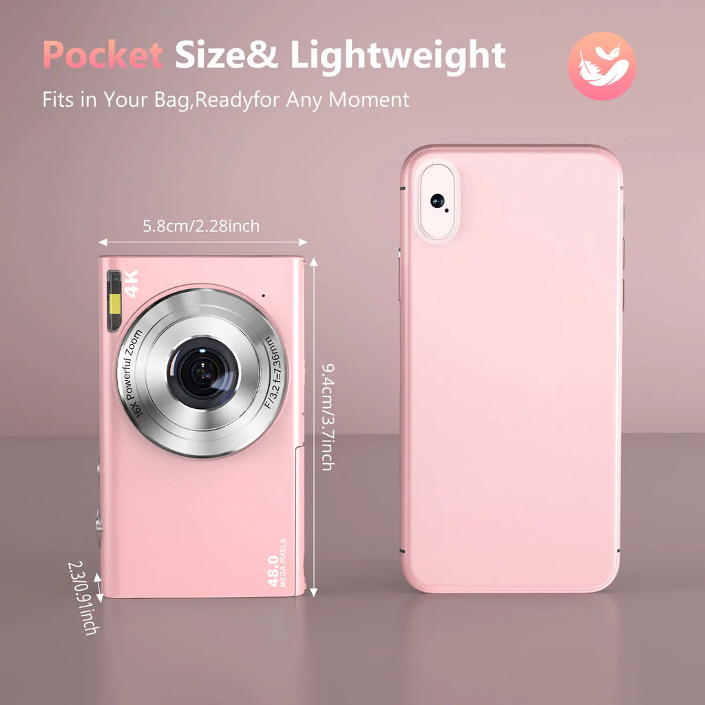 4K Digital Autofocus Vlogging Camera — 48MP with 2.8" Screen for Kids & Adults