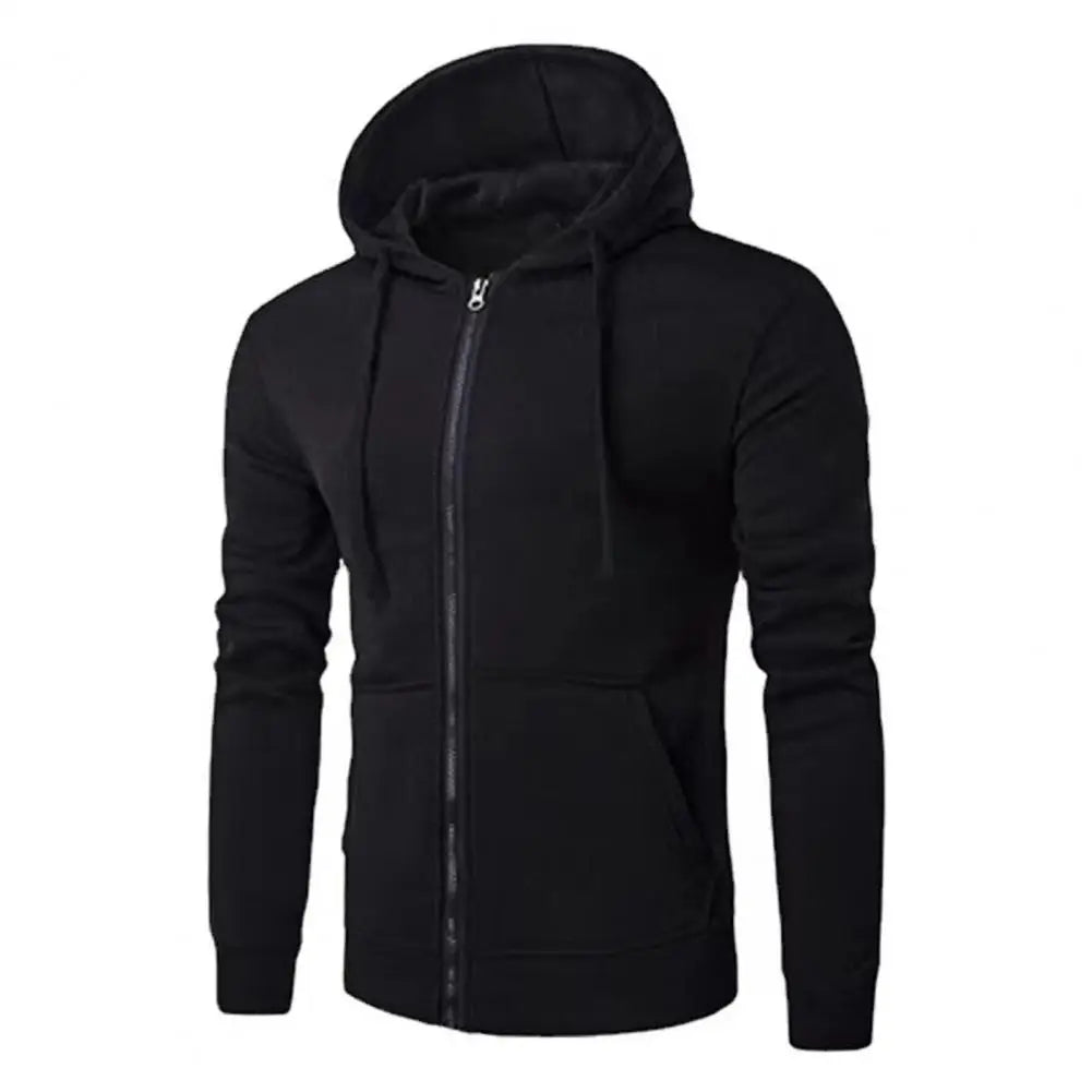Men's Zip Hoodie Slim Fit Sweatshirt — Fitted Casual Zip-Up Hoodie