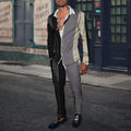 Men's 3D Retro Harajuku Print Long Sleeve Lapel Shirt & Long Pants 2-Piece Set