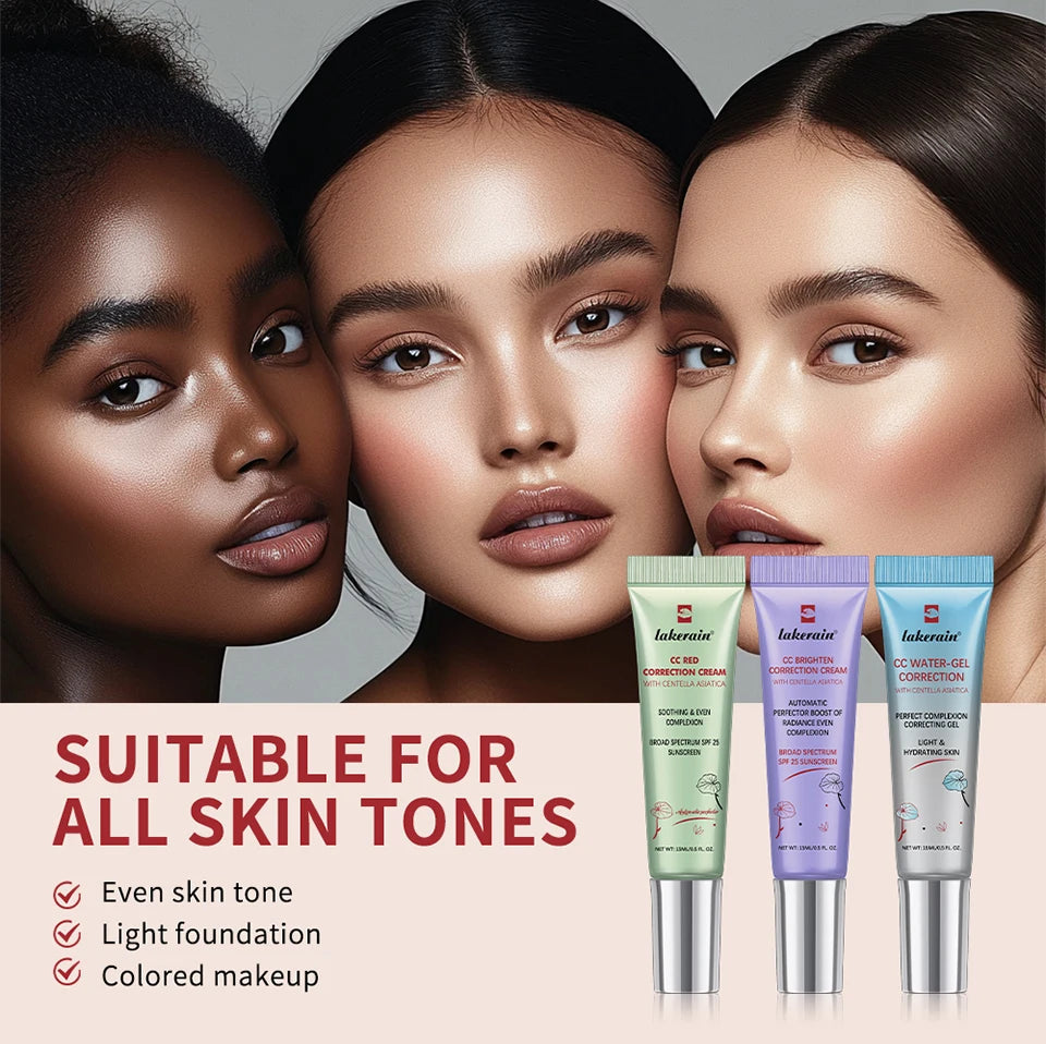 3-Pack CC Cream Color-Changing Foundation — Korean High Coverage Liquid