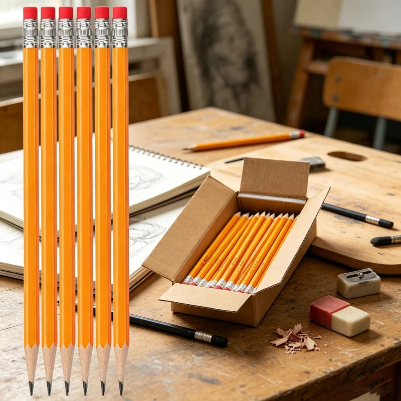 200-Pack Yellow HB Pencils with Erasers