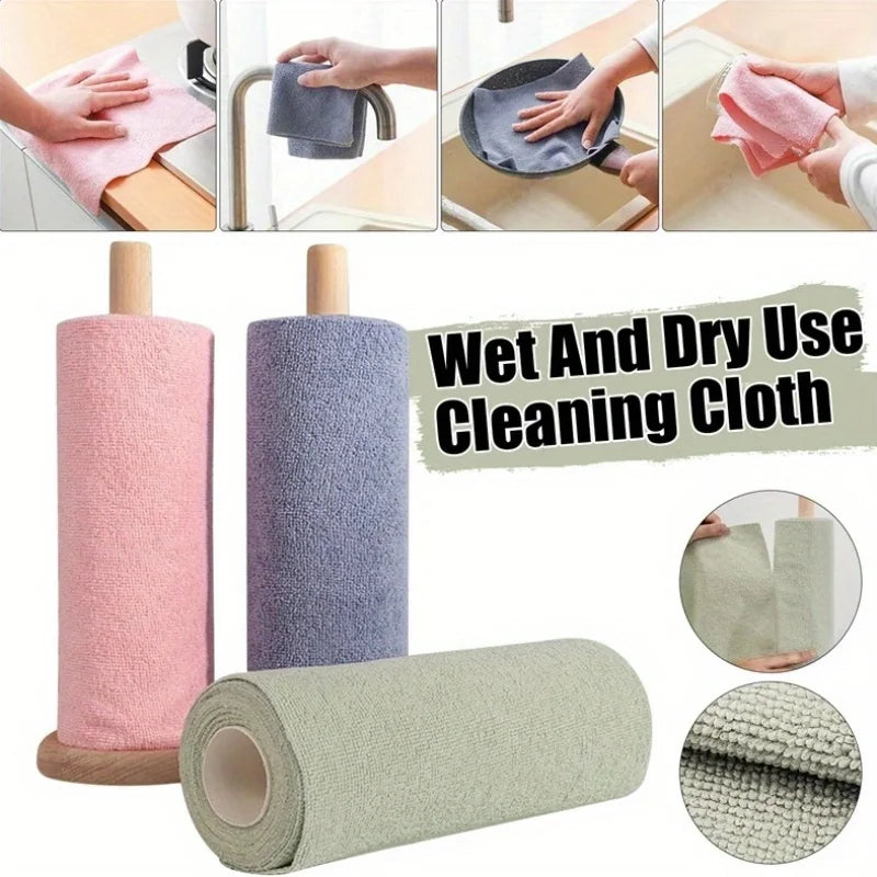 Clean Every Surface. Reuse Every Time. — Reusable Microfiber Cleaning Cloths | 20 Cloths Per Roll, Multi-Sided, Kitchen Towels, 3 Colors