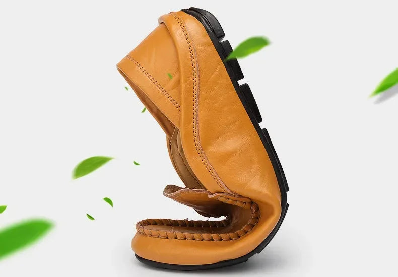 Men's Cow Leather Slip-On Boat Loafers