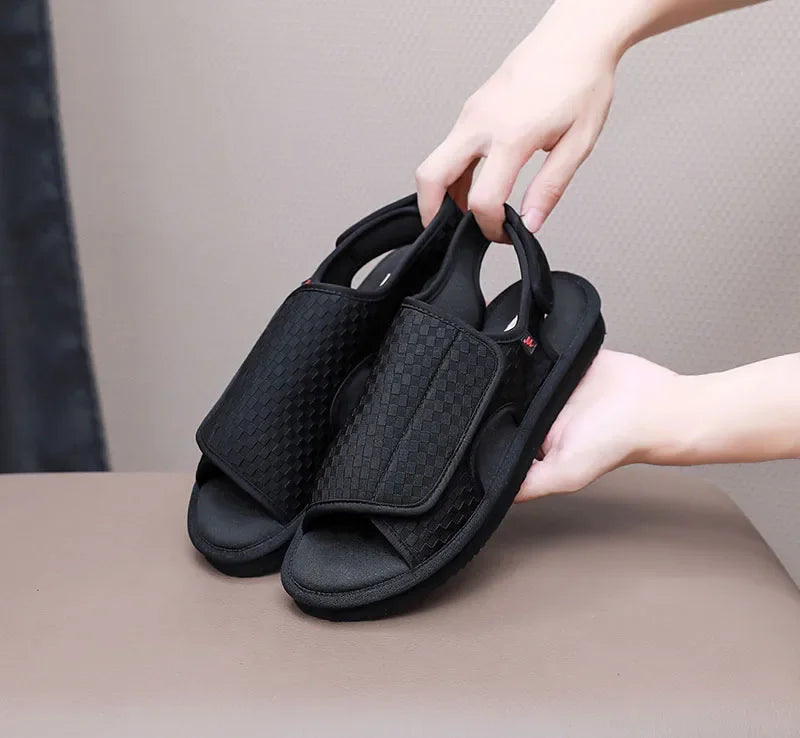 Diabetic Walking Sandals – Breathable Anti-Slip Adjustable Hook & Loop Shoes
