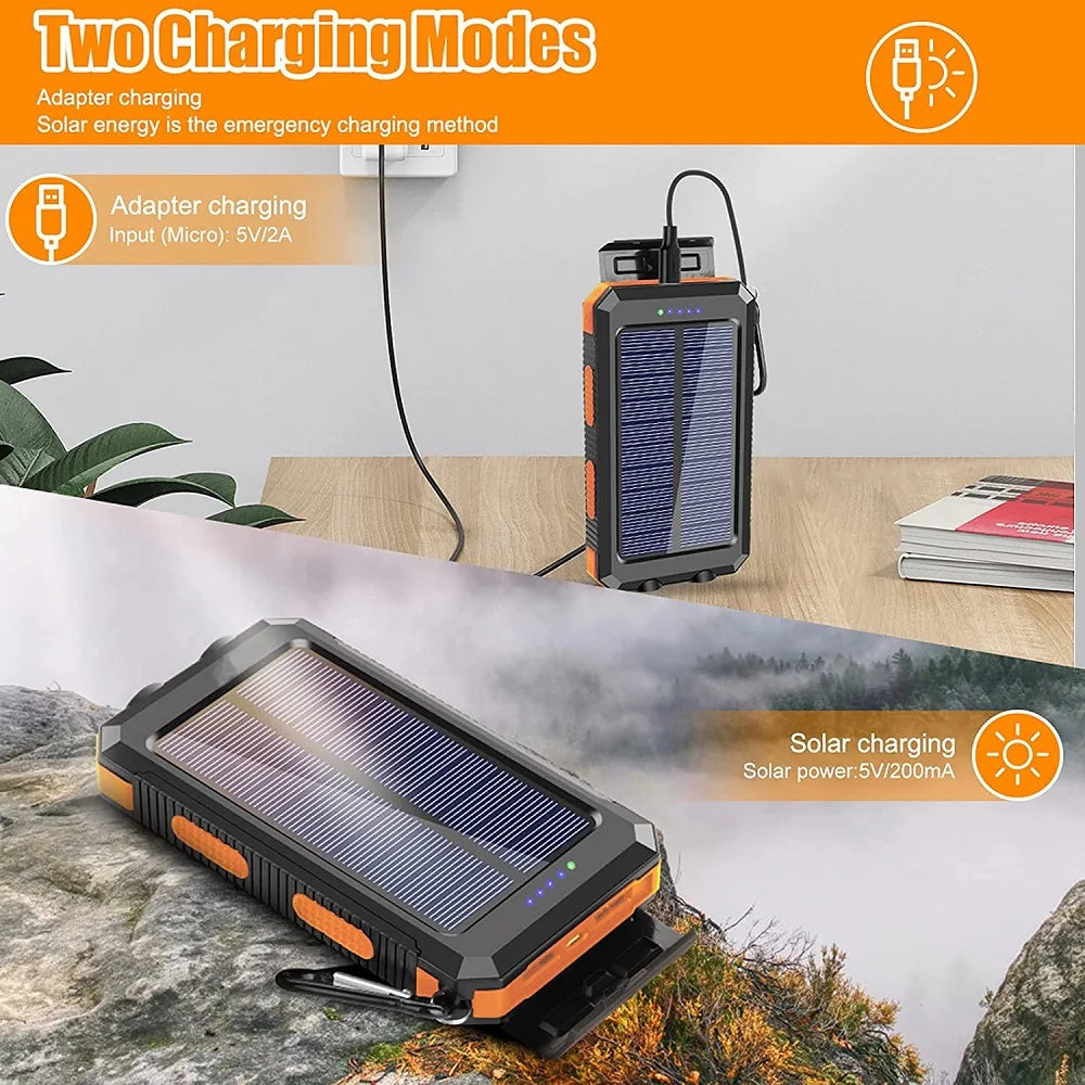 Solar Power Bank 80000mAh — Portable Outdoor Charger with Solar Panel