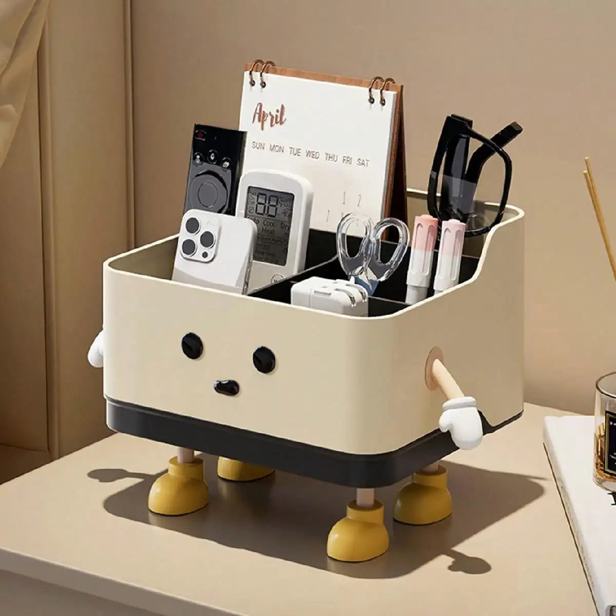 Multifunctional Desktop Cosmetic Storage & Display Box — Countertop Organizer with Sticker