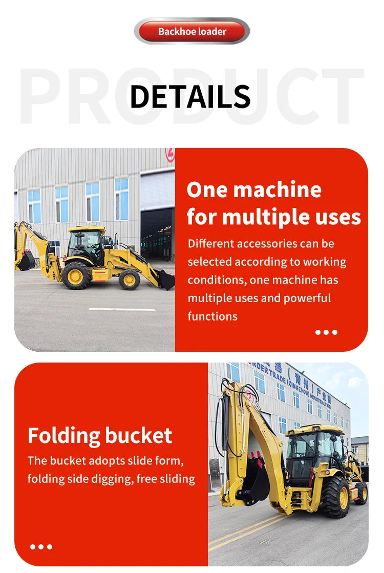 Diesel 4x4 Backhoe Loader – Mini Towable Front Loader & Rear Excavator