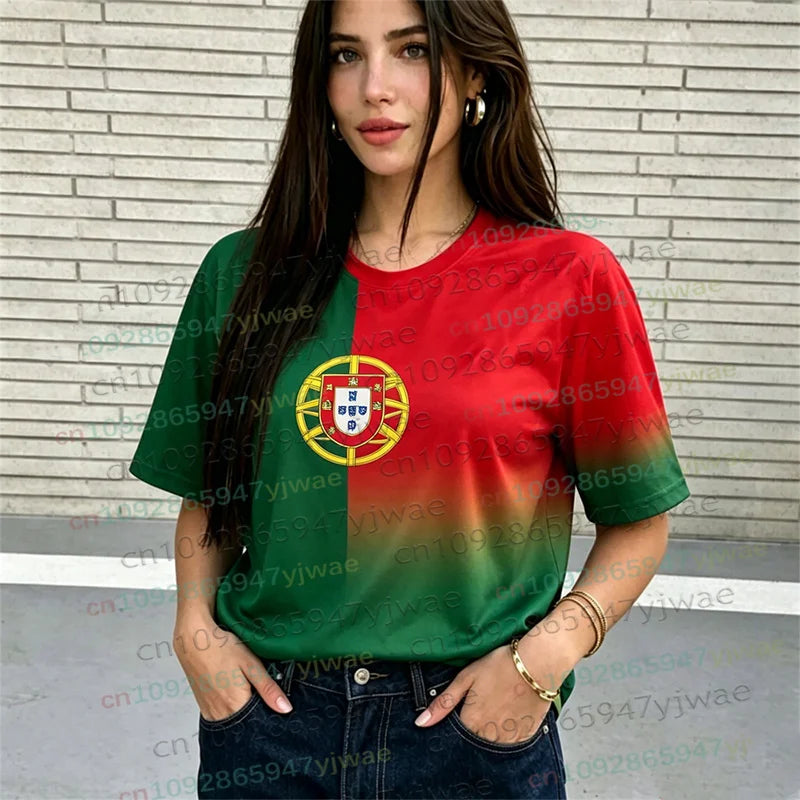 Portugal No.7 Soccer Jersey T-Shirt — Y2K Hip Hop Casual Tee for Men & Women