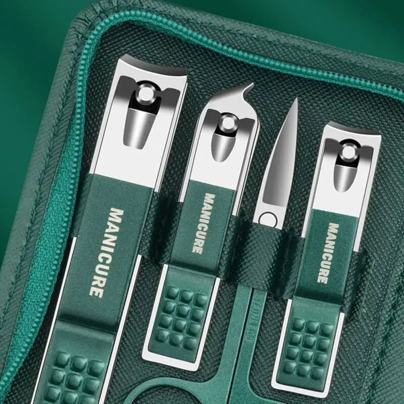 6-9 Piece Manicure Set with Leather Case – Professional Stainless Steel Nail Clipper & Foot Care Kit