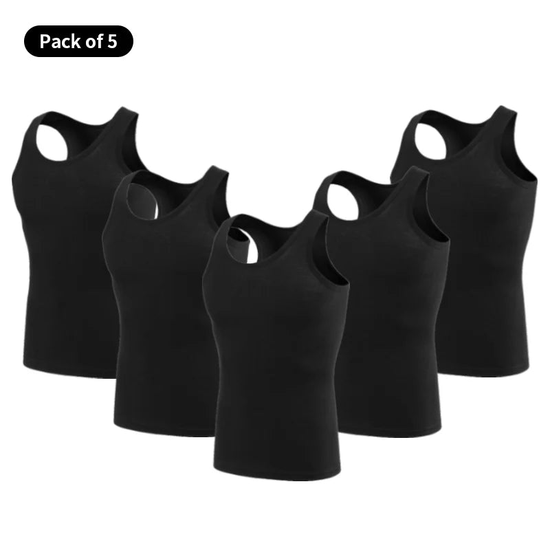 Men's Cotton Sleeveless Vest 3-Pack — Casual Fitness Sports Tank Top