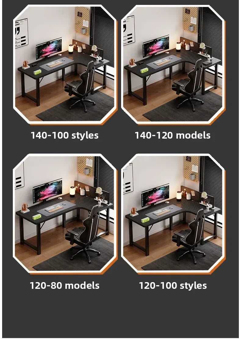 L-Shaped Corner Computer Desk — Home Study Table, Office Writing Desk & E-Sports Gaming Setup