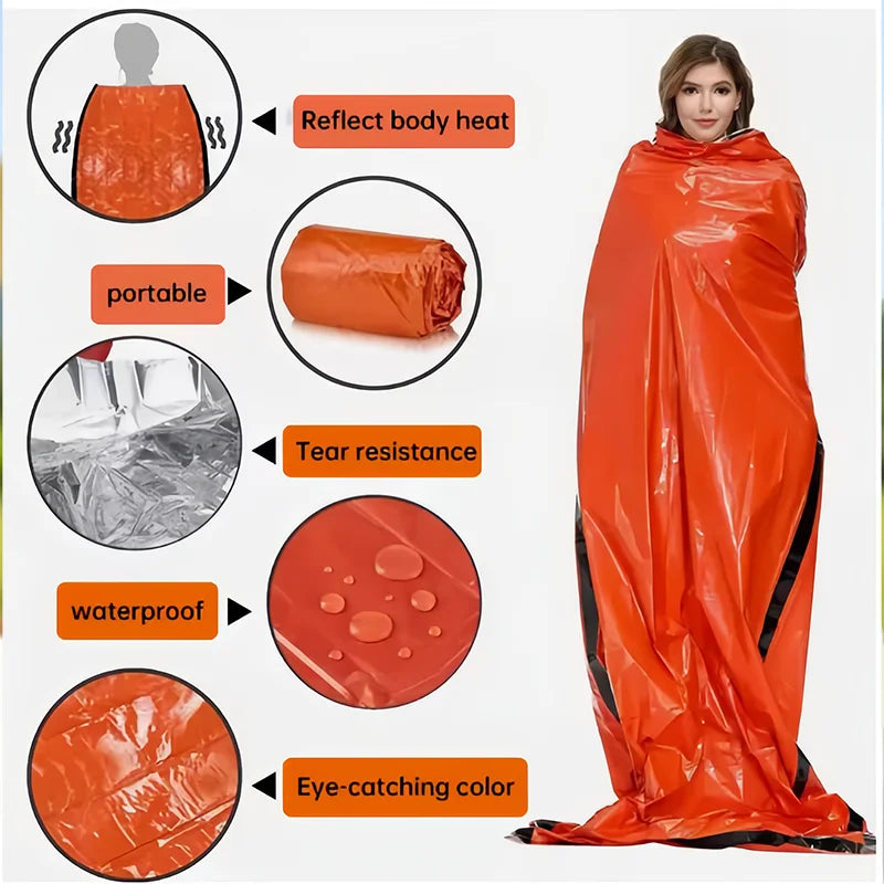 Emergency Survival Sleeping Bag – Waterproof Mylar Bivy Sack for Camping, Hiking & Outdoor