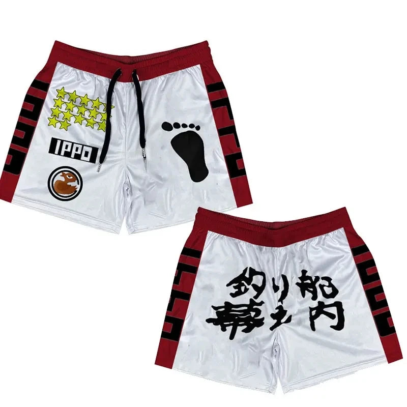 Anime Print Quick-Dry Sport Shorts — Graphic Athletic Shorts