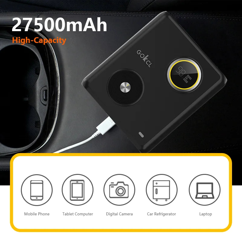 GOKKCL 80Wh Portable Car Jump Starter — Compact Emergency Battery Booster & Power Bank