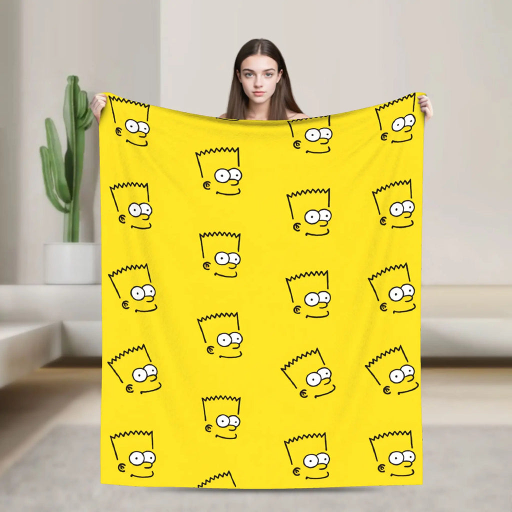 Simpsons Character Super Soft Plush Throw Blanket – Flannel Fleece Bedspread