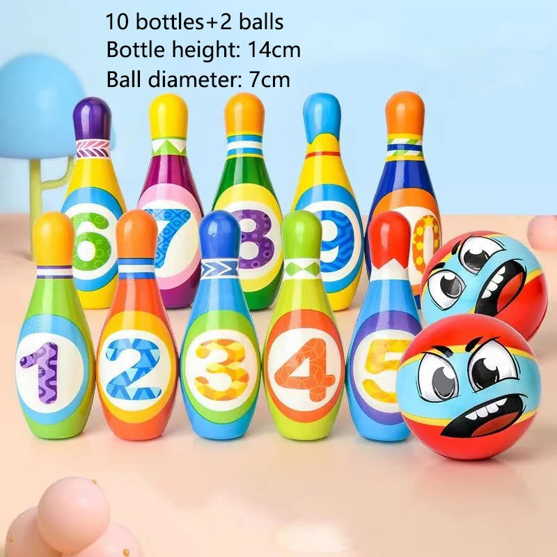 Kids Bowling Set – 10 Soft PU Pins & 2 Balls, Indoor & Outdoor Toddler Bowling Game, Ages 3–10
