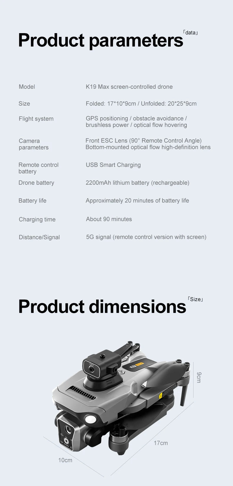 K19 Max Fishing Drone with GPS & 2K Camera