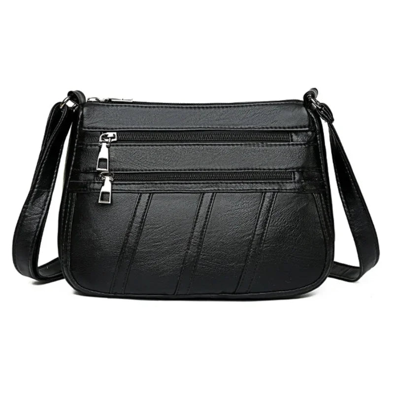 Soft PU Leather Hobo Crossbody Bag – Multilayer Mummy Shoulder Bag for Women
