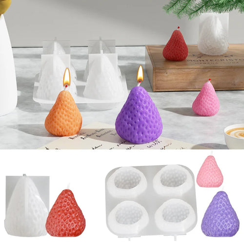 3D Strawberry Silicone Mold — DIY Scented Candles, Aromatherapy & Gift Decor
