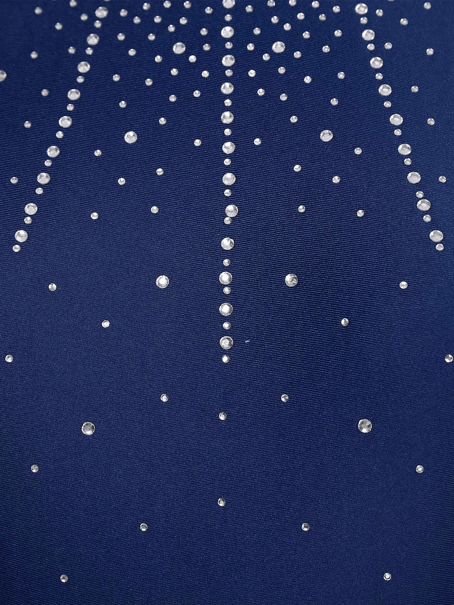 Rhinestone Maxi Sleeveless Contemporary Dance Dress — Mock Neck Wide Hemline Lyrical Leotard