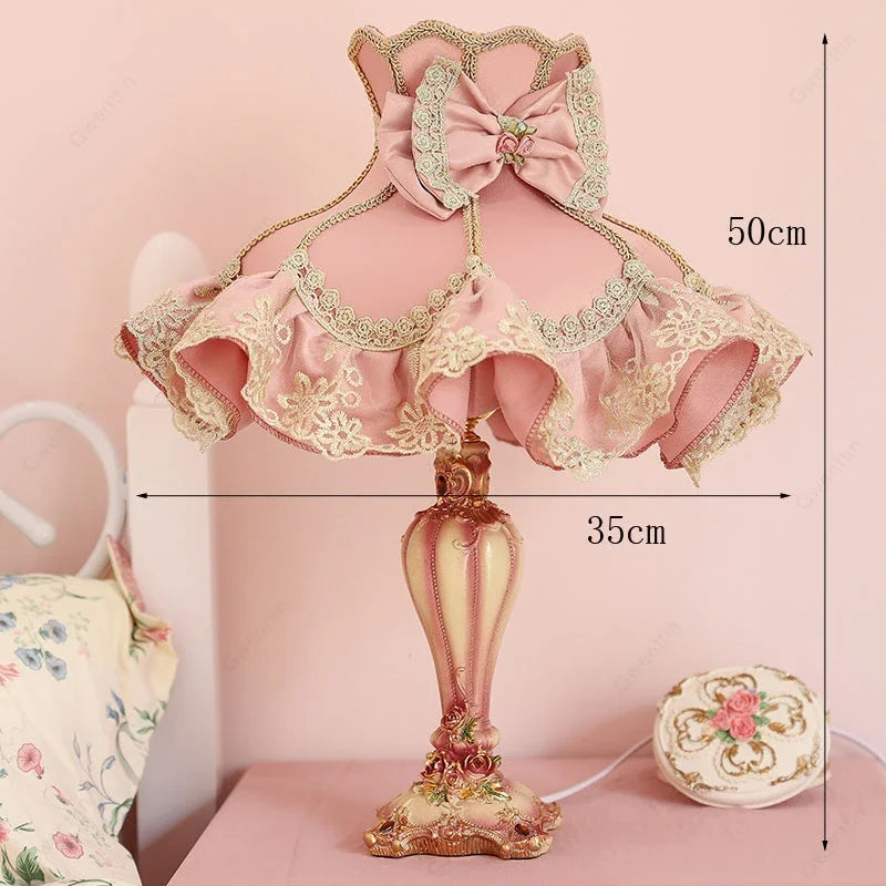 Pink Table Lamp – Decorative Fabric Shade