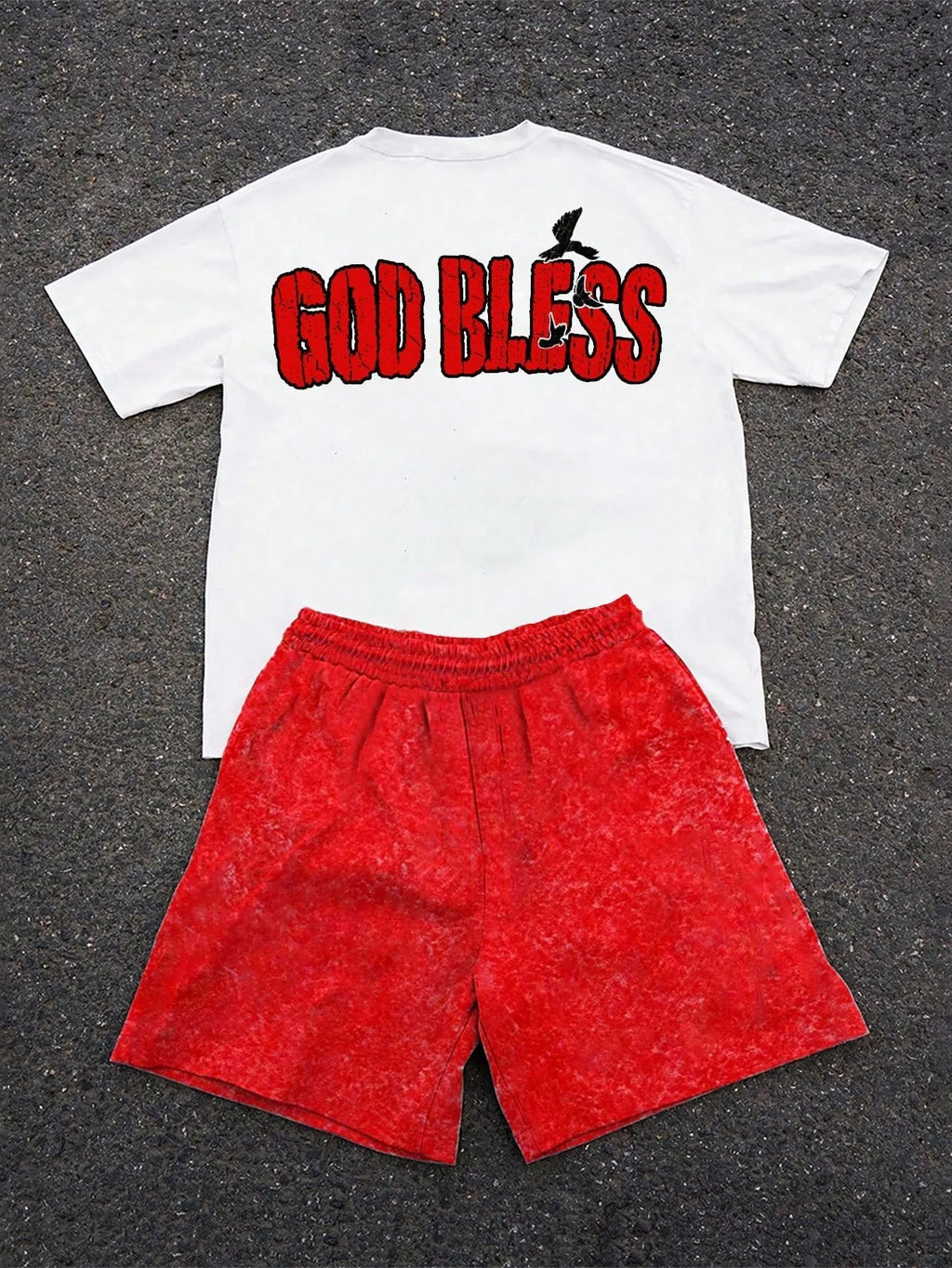 Men's 3D Letter Print Street Casual Breathable T-Shirt & Shorts Set – Lightweight Summer Suit
