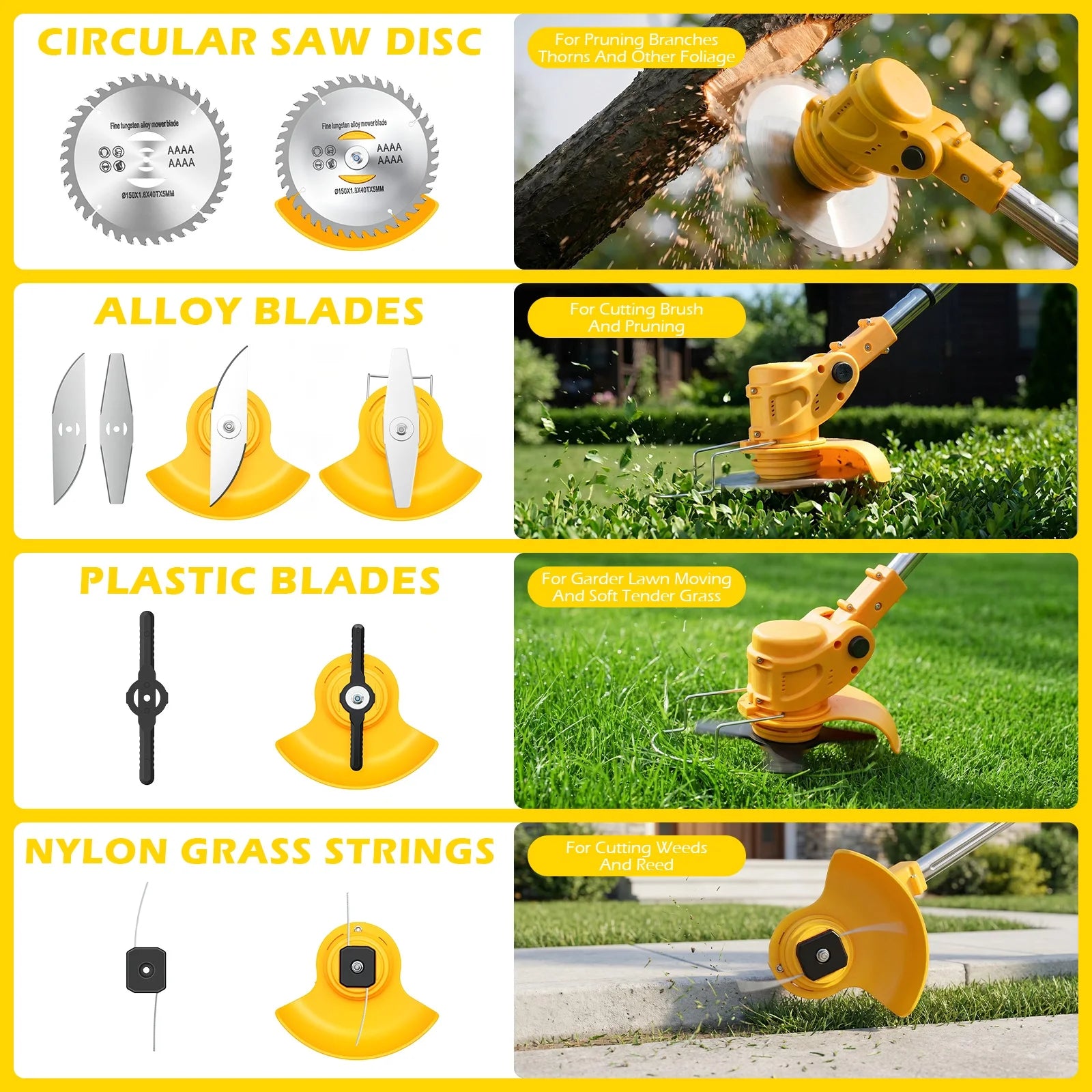 5-in-1 Cordless Electric Lawn Mower & Grass Trimmer | 21V 2x4.0Ah Batteries, 5-Blade System, 6-Inch Cut, 60-Min Runtime