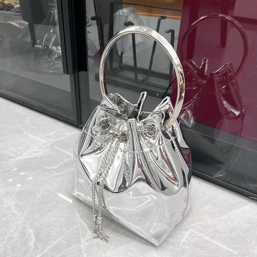 Luxury Evening Clutch Bucket Bag – Designer Shoulder Purse for Banquet & Party