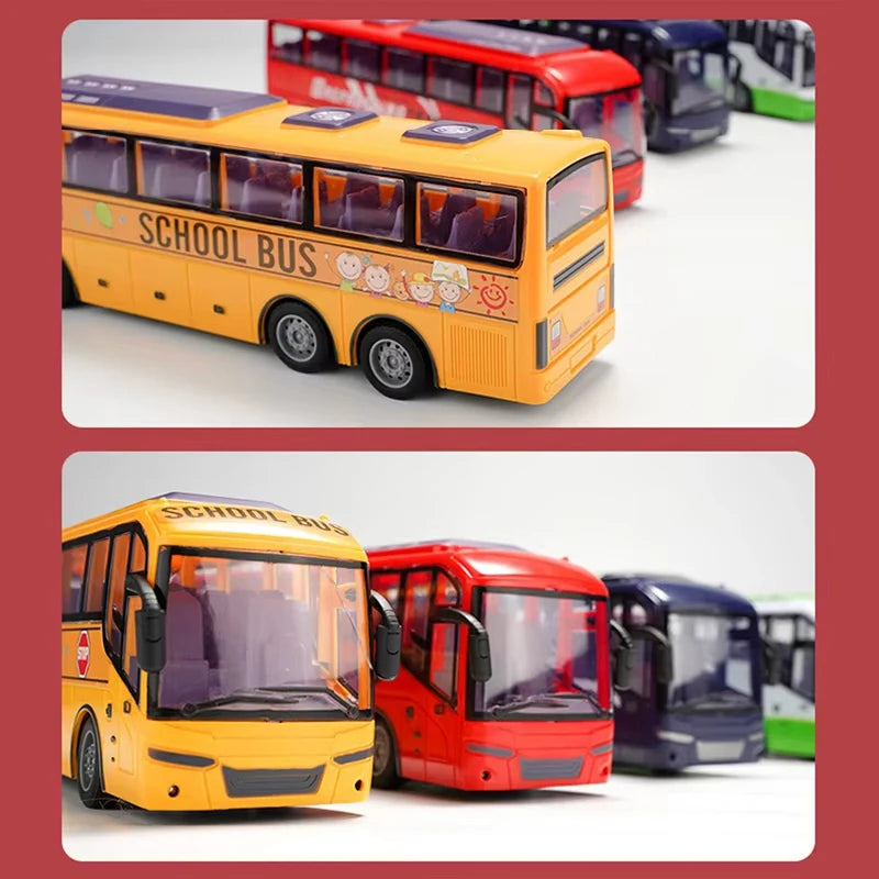 1:30 Scale Electric RC School Bus with Lights – 27MHz Radio Controlled City Tour Bus for Kids