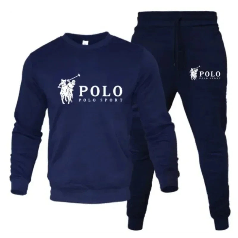 Men's Round-Neck Sweatshirt & Jogging Pants Set – Outdoor Fitness Casual Autumn Winter