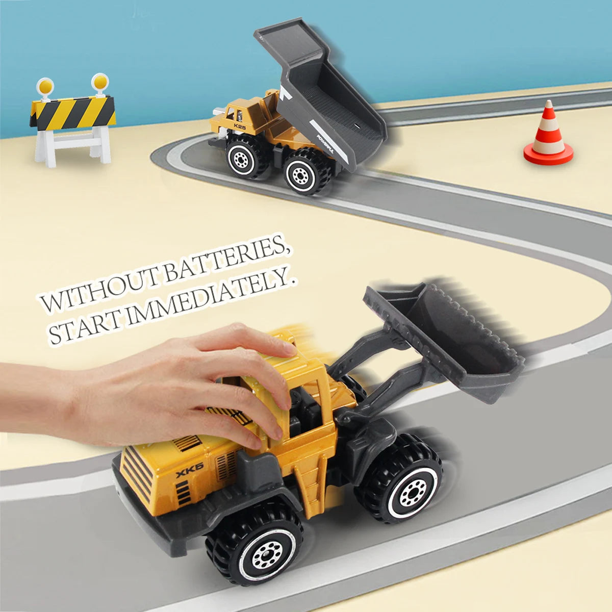 Die-Cast Construction Vehicle Toy Set – 1:64 Alloy Trucks & Excavators