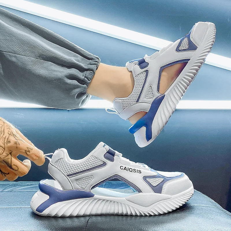 Breathable Mesh Lace-Up Sandals