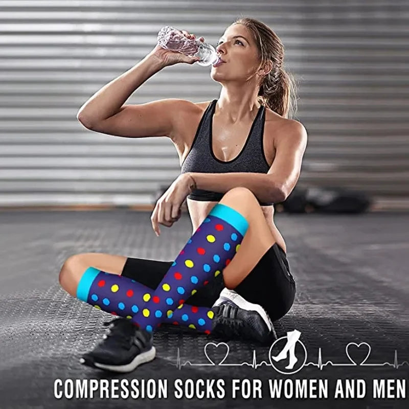 Knee High Compression Socks 20-30mmHg – 3 Pairs for Diabetes, Varicose Veins, Edema, Nurse & Running