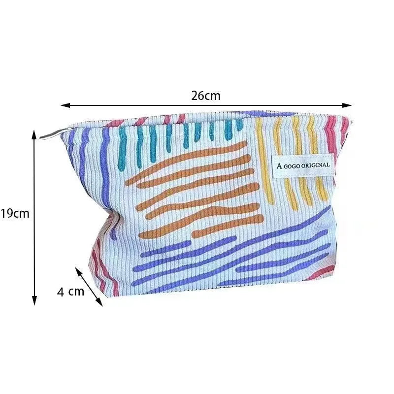 Large Capacity Corduroy Travel Cosmetic Bag