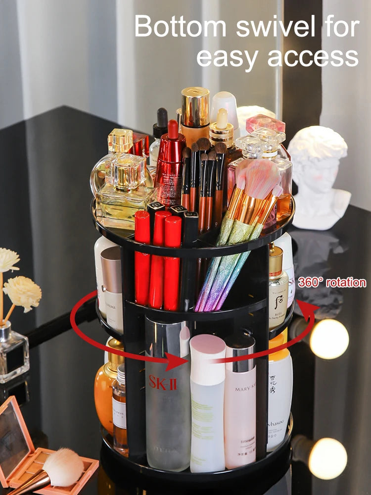 360° Rotating Adjustable Skincare Storage Rack