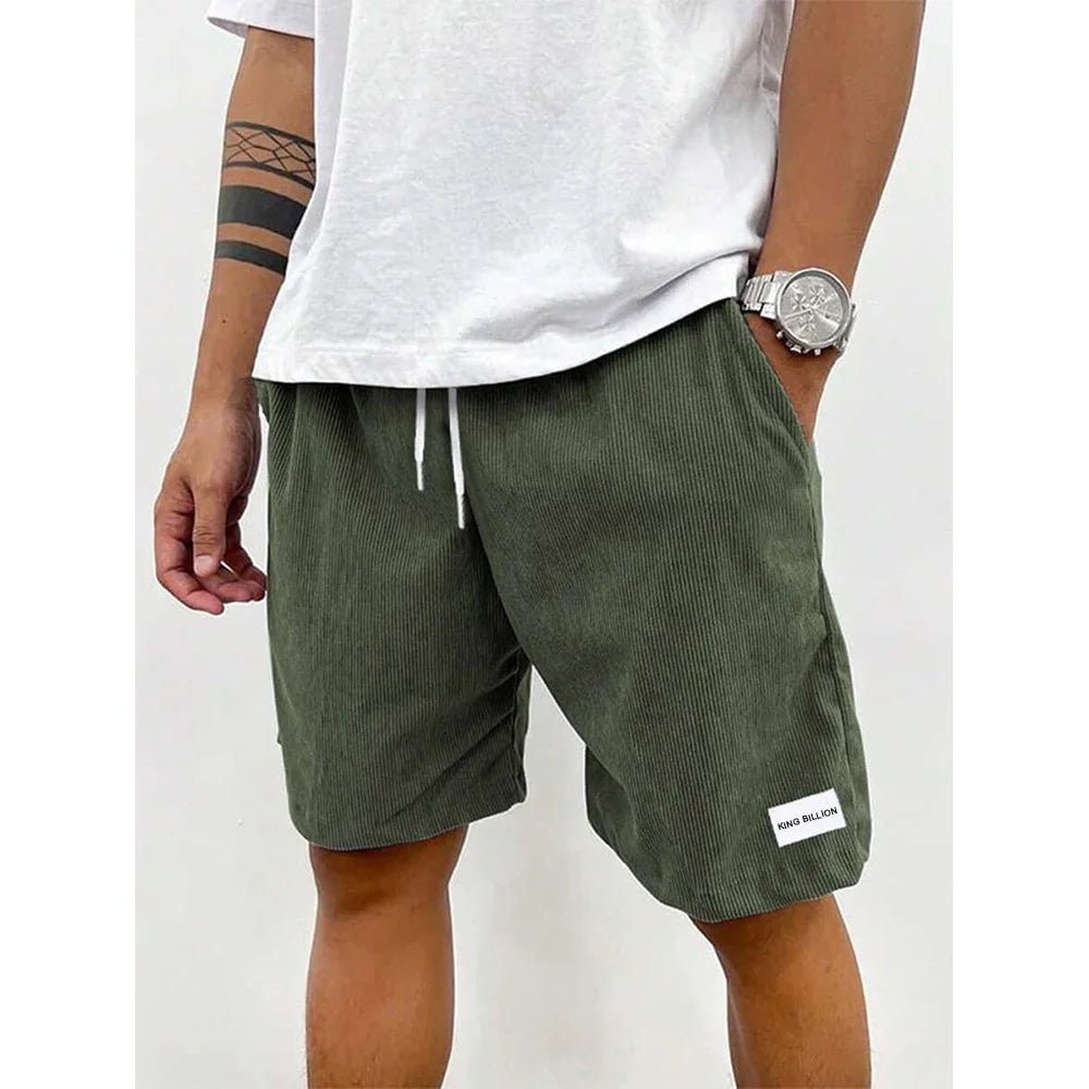Men's Corduroy Basketball Shorts — Textured Casual Sport Shorts