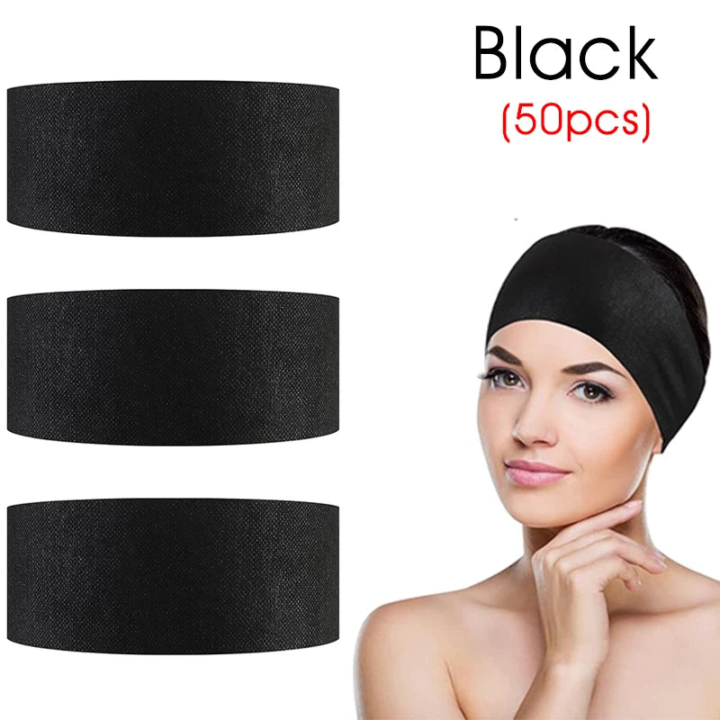 Disposable Spa Facial Headbands — Soft Non-Woven Skincare Bands (10/50/100 Pack)