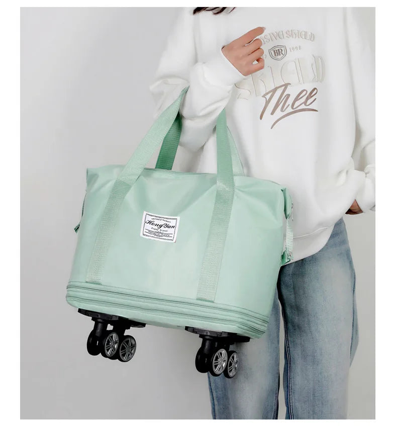 Expandable Fitness Travel Bag – Wet-Dry Storage & Wheels