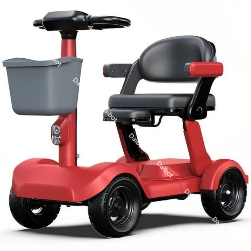 4-Wheel Folding Mobility Scooter with Baby Seat