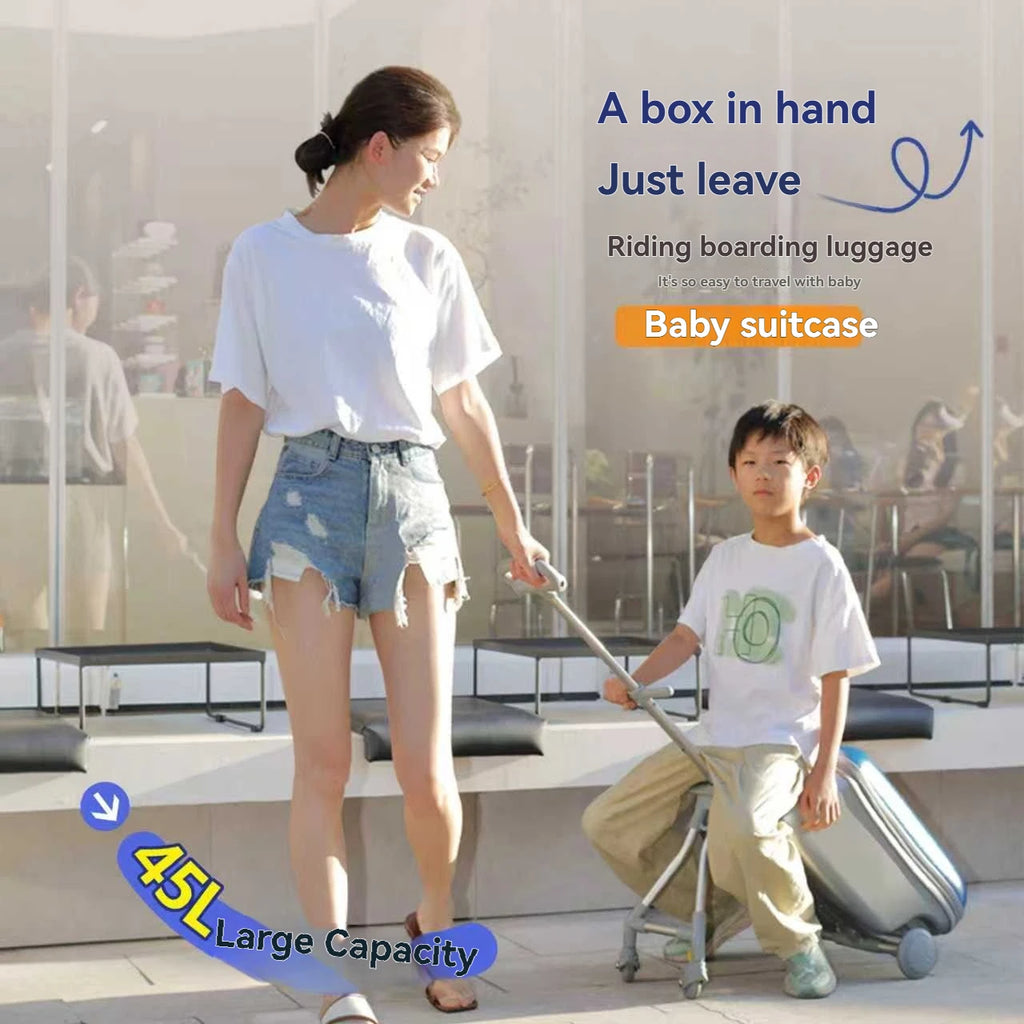Kids Ride-On 2-in-1 Carry-On Suitcase — Scooter Luggage for Toddlers & Young Travelers